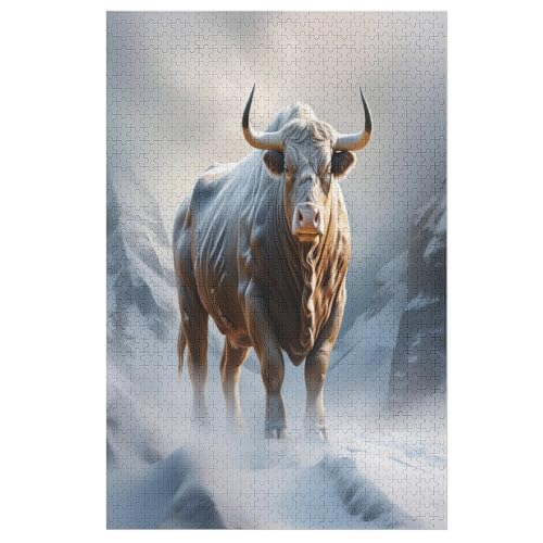 Animal Kuh 1000 Teile Puzzles Für Erwachsene Holzpuzzle Familienpuzzlespiel Stressabbau-Puzzle Für Kinder Ab 12 Jahren （78×53cm） von DDFRTYY