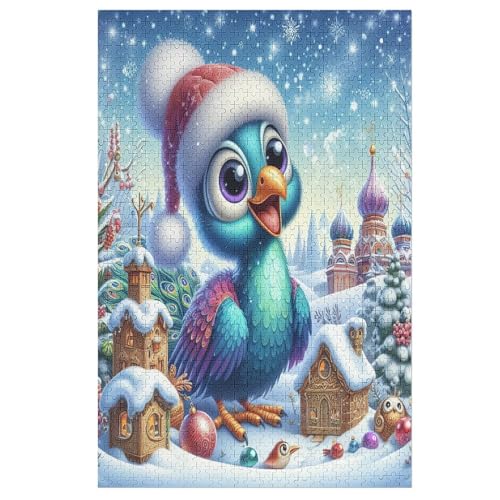 Animal Pfau Puzzle 1000 Teile, Holzpuzzle Herausforderndes Geschicklichkeitsspiel Für Die Ganze Familie, Kinder Erwachsenenpuzzle Ab 12 Jahren （78×53cm） von DDFRTYY