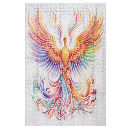 Animal Phönix 1000 Teile Puzzle Für Erwachsene, Herausforderung Puzzles - Verringerter Druck Schwieriges Holzpuzzle Für Kinder 12+ （78×53cm） von DDFRTYY