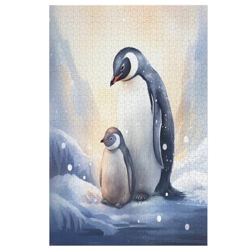 Animal Pinguin Holzpuzzle 1000 Teile, Knobelspiele Für Erwachsene, Teenager, Puzzles Unmögliche - Kinder Puzzle Zimmer Deko （78×53cm） von DDFRTYY