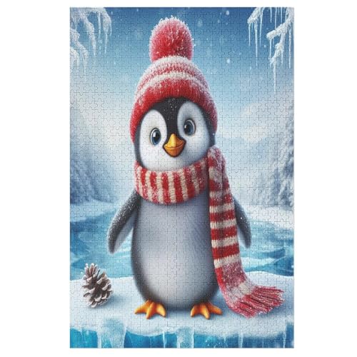 Animal Pinguin Holzpuzzle Für Erwachsene Teenager Stress Abbauen Familien-Puzzlespiel Poster 1000-teiliges Puzzle Kinder Lernspiel （78×53cm） von DDFRTYY