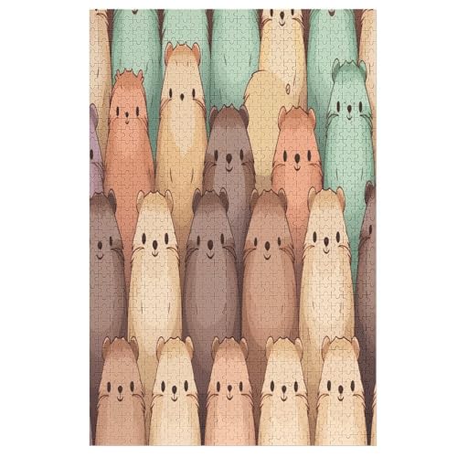Animal Prairie Hund Puzzle 1000 Teile, Holzpuzzle Herausforderndes Geschicklichkeitsspiel Für Die Ganze Familie, Kinder Erwachsenenpuzzle Ab 12 Jahren （78×53cm） von DDFRTYY