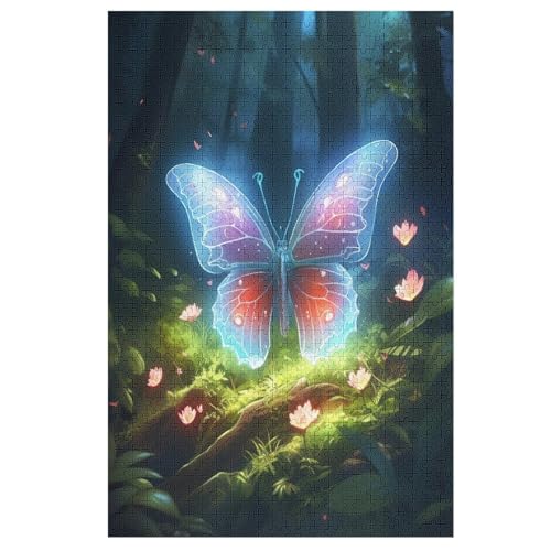 Animal Schmetterling Holzpuzzle - Puzzle Für Erwachsene, 1000-teilige Puzzles Für Teenager Und Kinder, Herausfordernde Spiele （78×53cm） von DDFRTYY