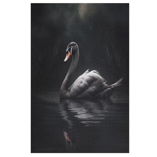 Animal Schwan Puzzle 1000 Teile, Holzpuzzle Herausforderndes Geschicklichkeitsspiel Für Die Ganze Familie, Kinder Erwachsenenpuzzle Ab 12 Jahren （78×53cm） von DDFRTYY