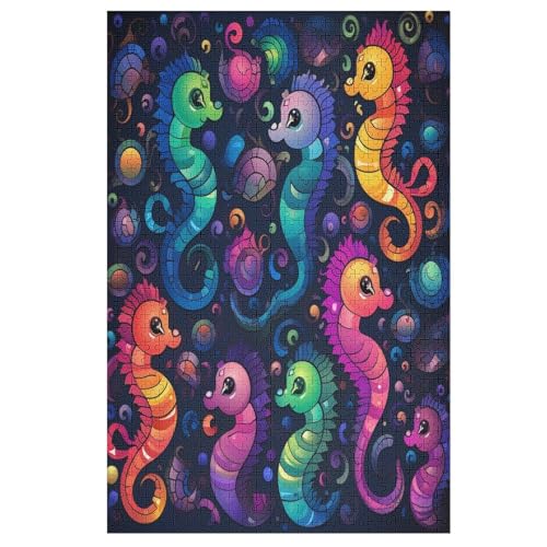 Animal Seahorse Holzpuzzle - 1000 Teiliges Jigsaw Knobelspiel - Puzzle Für Erwachsene & Kinder - Outdoor & Reisespielzeug （78×53cm） von DDFRTYY