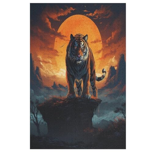 Animal Tiger Holzpuzzle 1000 Teile,Puzzles Für Erwachsene, Impossible Puzzle, Kinder Legespiel （78×53cm） von DDFRTYY