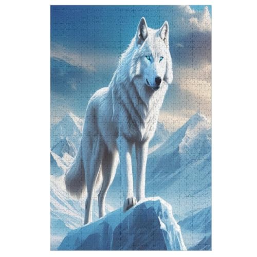 Animal Wolf 1000 Teile Puzzles Für Erwachsene, Impossible Puzzle, Geschicklichkeitsspiel Für Die Ganze Familie, Kinder Holzpuzzle （78×53cm） von DDFRTYY