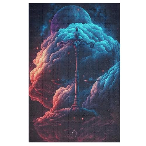 Ausgeglichene Wolke Waage Puzzles 1000 Teile Erwachsener Kniffel Spaß Für Die Ganze Familie, Holzpuzzle Kinder Erwachsene, Impossible Puzzle Schwer （78×53cm） von DDFRTYY
