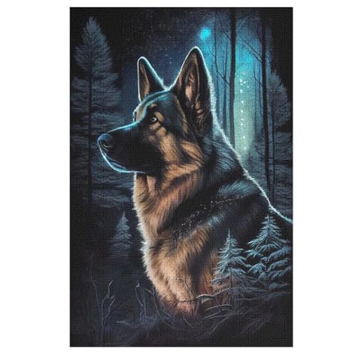 Berger allemand Puzzle 1000 Teile, Holzpuzzle Herausforderndes Geschicklichkeitsspiel Für Die Ganze Familie, Kinder Erwachsenenpuzzle Ab 12 Jahren （78×53cm） von DDFRTYY