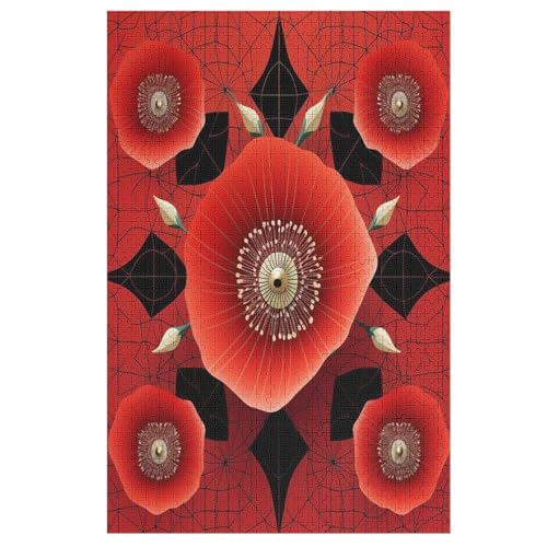 Blume Puzzle Für Erwachsene 1000 Teile Premium Recyceltes Brett Zum Lernen, Lernspielzeug, Familienspiele Kinder Holzpuzzle （78×53cm） von DDFRTYY