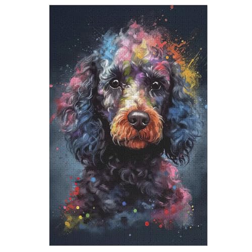 Cute Hund Puzzle 1000 Teile, Holzpuzzle Herausforderndes Geschicklichkeitsspiel Für Die Ganze Familie, Kinder Erwachsenenpuzzle Ab 12 Jahren （78×53cm） von DDFRTYY