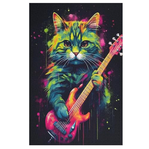 Cute Katze 1000 Teile Puzzles Für Erwachsene, Impossible Puzzle, Geschicklichkeitsspiel Für Die Ganze Familie, Kinder Holzpuzzle （78×53cm） von DDFRTYY