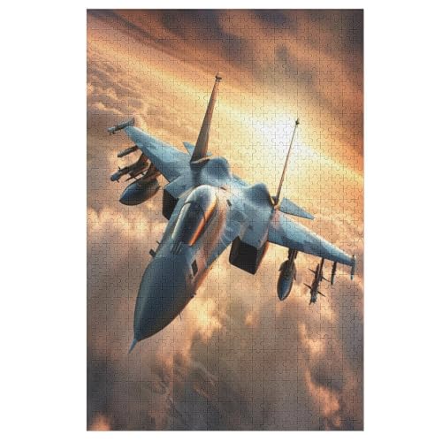 Flugzeug 1000 Teile Puzzles Für Erwachsene Holzpuzzle Familienpuzzlespiel Stressabbau-Puzzle Für Kinder Ab 12 Jahren （78×53cm） von DDFRTYY