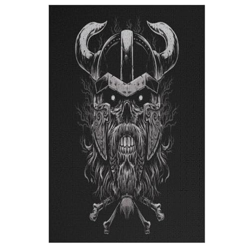 Für Erwachsene 1000-Teiliges Wikinger Myth -Puzzles, Holzbrett-Puzzle, Für Kinder, Geschenke, （78×53cm） von DDFRTYY