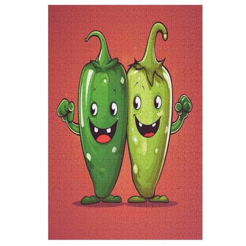 Gemüse Chili Puzzle 1000 Teile, Holzpuzzle Herausforderndes Geschicklichkeitsspiel Für Die Ganze Familie, Kinder Erwachsenenpuzzle Ab 12 Jahren （78×53cm） von DDFRTYY