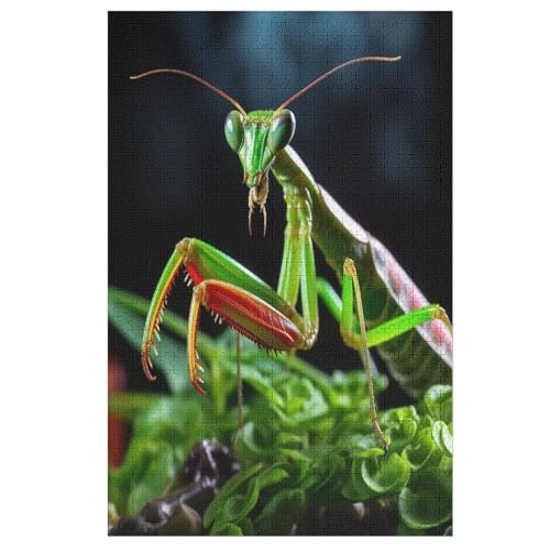 Gottesanbeterin Holzpuzzle 1000 Teile, Knobelspiele Für Erwachsene, Teenager, Puzzles Unmögliche - Kinder Puzzle Zimmer Deko （78×53cm） von DDFRTYY
