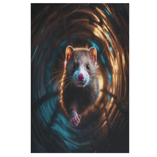 Hamster Puzzle 1000 Teile, Holzpuzzle Herausforderndes Geschicklichkeitsspiel Für Die Ganze Familie, Kinder Erwachsenenpuzzle Ab 12 Jahren （78×53cm） von DDFRTYY