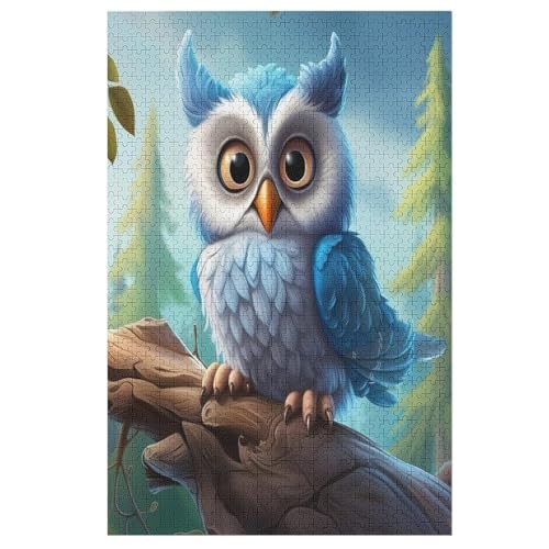 Holzpuzzle Animal Eule Puzzle 1000 Teile Erwachsene Klassische Pädagogisches Spielzeug Kinder Lernspiel Herausforderndes Puzzles （78×53cm） von DDFRTYY