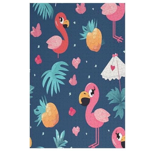 Holzpuzzle Animal Flamingo Puzzle 1000 Teile Erwachsene Klassische Pädagogisches Spielzeug Kinder Lernspiel Herausforderndes Puzzles （78×53cm） von DDFRTYY