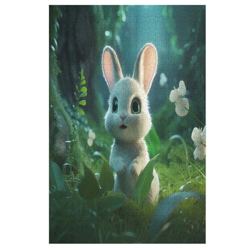 Holzpuzzle Animal Kaninchen Puzzle 1000 Teile Erwachsene Klassische Pädagogisches Spielzeug Kinder Lernspiel Herausforderndes Puzzles （78×53cm） von DDFRTYY