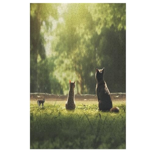 Holzpuzzle Animal Katze Puzzle 1000 Teile Erwachsene Klassische Pädagogisches Spielzeug Kinder Lernspiel Herausforderndes Puzzles （78×53cm） von DDFRTYY