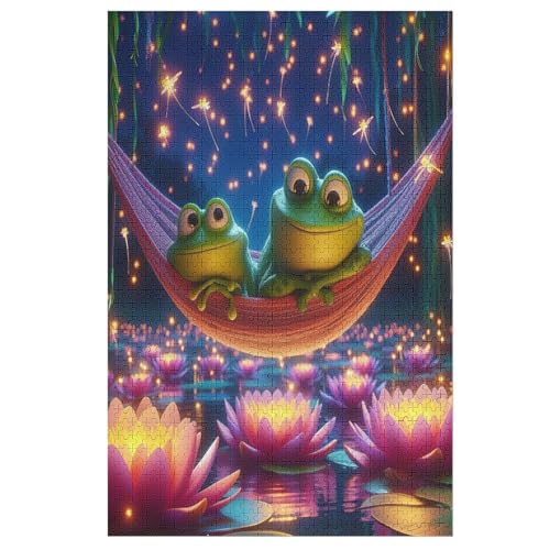 Holzpuzzle Frosch Puzzle 1000 Teile Erwachsene Klassische Pädagogisches Spielzeug Kinder Lernspiel Herausforderndes Puzzles （78×53cm） von DDFRTYY