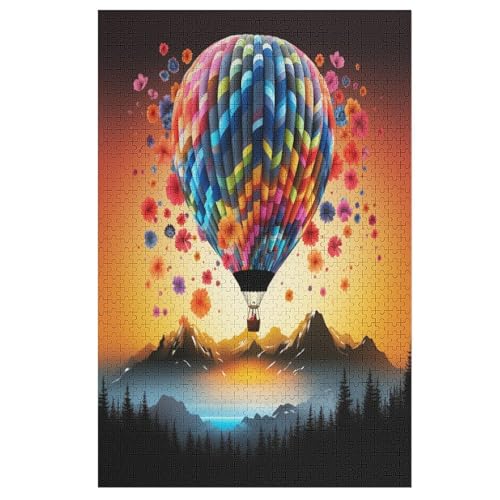Holzpuzzle Heißluftballon Puzzle 1000 Teile Erwachsene Klassische Pädagogisches Spielzeug Kinder Lernspiel Herausforderndes Puzzles （78×53cm） von DDFRTYY