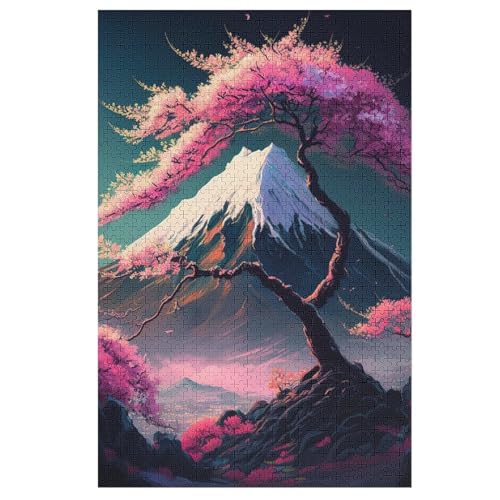 Holzpuzzle Japanische Kirschblüten Puzzle 1000 Teile Erwachsene Klassische Pädagogisches Spielzeug Kinder Lernspiel Herausforderndes Puzzles （78×53cm） von DDFRTYY