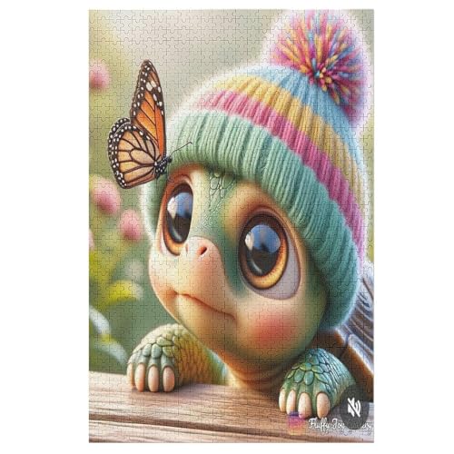 Holzpuzzle süße Schildkröte Puzzle 1000 Teile Erwachsene Klassische Pädagogisches Spielzeug Kinder Lernspiel Herausforderndes Puzzles （78×53cm） von DDFRTYY