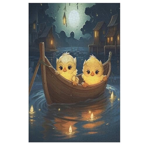 Holzpuzzles 1000 Teile Animal Ente -Puzzle Für Jungen Und Mädchen, Schwierigkeitsgrad, Lernspiele, Familienspielzeug （78×53cm） von DDFRTYY