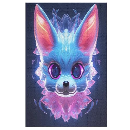 Holzpuzzles 1000 Teile Animal Fuchs -Puzzle Für Jungen Und Mädchen, Schwierigkeitsgrad, Lernspiele, Familienspielzeug （78×53cm） von DDFRTYY