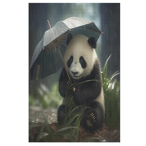Holzpuzzles 1000 Teile Animal Panda -Puzzle Für Jungen Und Mädchen, Schwierigkeitsgrad, Lernspiele, Familienspielzeug （78×53cm） von DDFRTYY