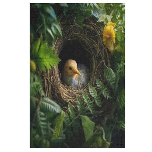 Holzpuzzles 1000 Teile Animal Vogel -Puzzle Für Jungen Und Mädchen, Schwierigkeitsgrad, Lernspiele, Familienspielzeug （78×53cm） von DDFRTYY