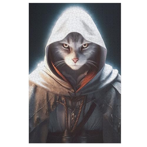Holzpuzzles 1000 Teile Assassins Katze -Puzzle Für Jungen Und Mädchen, Schwierigkeitsgrad, Lernspiele, Familienspielzeug （78×53cm） von DDFRTYY