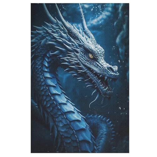 Holzpuzzles 1000 Teile Drache -Puzzle Für Jungen Und Mädchen, Schwierigkeitsgrad, Lernspiele, Familienspielzeug （78×53cm） von DDFRTYY
