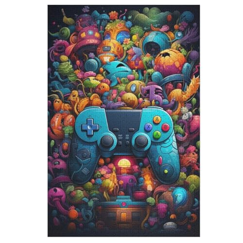 Holzpuzzles 1000 Teile Gamepad -Puzzle Für Jungen Und Mädchen, Schwierigkeitsgrad, Lernspiele, Familienspielzeug （78×53cm） von DDFRTYY