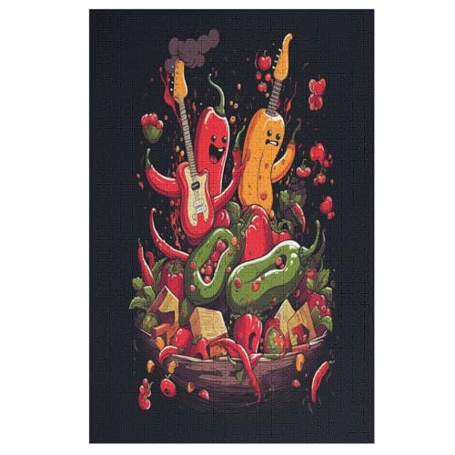 Holzpuzzles 1000 Teile Gemüse -Puzzle Für Jungen Und Mädchen, Schwierigkeitsgrad, Lernspiele, Familienspielzeug （78×53cm） von DDFRTYY