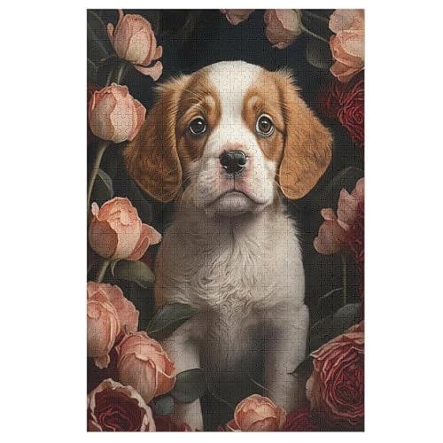 Holzpuzzles 1000 Teile Hund In Roses -Puzzle Für Jungen Und Mädchen, Schwierigkeitsgrad, Lernspiele, Familienspielzeug 1000 PCS Holzpuzzles 1000 Teile Hund In Roses -Puzzle Für Jungen Und Mädchen, Schwierigkeitsgrad, Lernspiele, Familienspielzeug 1000 PCS von DDFRTYY