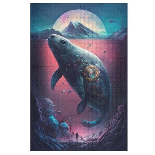 Holzpuzzles 1000 Teile Phoque -Puzzle Für Jungen Und Mädchen, Schwierigkeitsgrad, Lernspiele, Familienspielzeug （78×53cm） von DDFRTYY