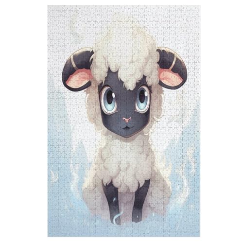 Holzpuzzles 1000 Teile Tierschaf -Puzzle Für Jungen Und Mädchen, Schwierigkeitsgrad, Lernspiele, Familienspielzeug （78×53cm） von DDFRTYY