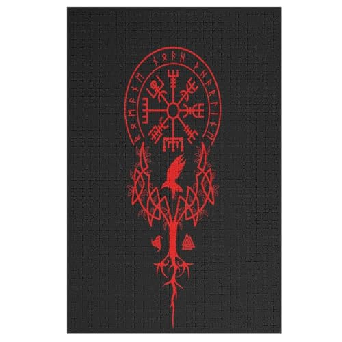 Holzpuzzles 1000 Teile Wikinger Myth -Puzzle Für Jungen Und Mädchen, Schwierigkeitsgrad, Lernspiele, Familienspielzeug （78×53cm） von DDFRTYY