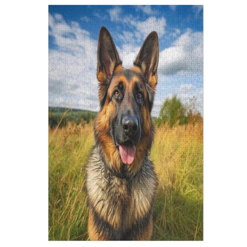 Hund 1000 Teile Premium-Puzzles Für Erwachsene Kinder- Holzpuzzles Spaß Und Lernspiele - Perfekte Puzzle-Geschenke （78×53cm） von DDFRTYY