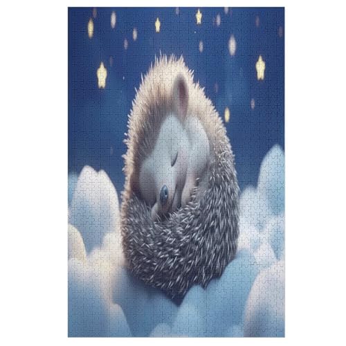 Igel Holzpuzzle - Puzzle Für Erwachsene, 1000-teilige Puzzles Für Teenager Und Kinder, Herausfordernde Spiele （78×53cm） von DDFRTYY