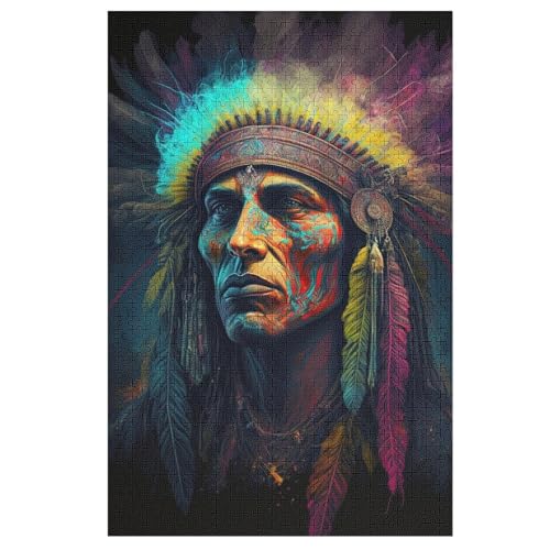 Inde -Puzzle, 1000 Teile,Holzpuzzle Für Erwachsene Kinder, Lustiges Spielzeug, Denkspiel, Bildungsspiel, （78×53cm） von DDFRTYY