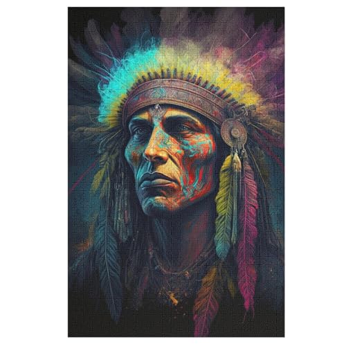 Indianer Puzzle 1000 Teile, Holzpuzzle Herausforderndes Geschicklichkeitsspiel Für Die Ganze Familie, Kinder Erwachsenenpuzzle Ab 12 Jahren 1000 PCS Indianer Puzzle 1000 Teile, Holzpuzzle Herausforderndes Geschicklichkeitsspiel Für Die Ganze Familie, Kinder Erwachsenenpuzzle Ab 12 Jahren 1000 PCS von DDFRTYY