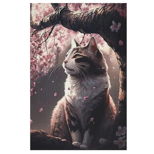 Katze 1000 Teile Puzzles Für Erwachsene Holzpuzzle Familienpuzzlespiel Stressabbau-Puzzle Für Kinder Ab 12 Jahren 1000 PCS von DDFRTYY