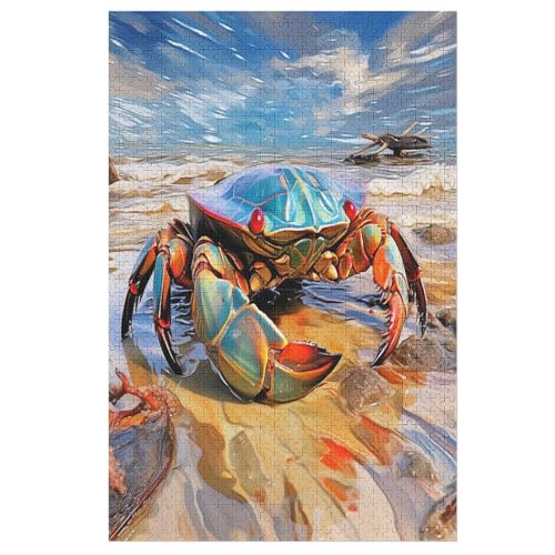 Krabbe 1000 Teile Puzzles Für Erwachsene Holzpuzzle Familienpuzzlespiel Stressabbau-Puzzle Für Kinder Ab 12 Jahren （78×53cm） von DDFRTYY