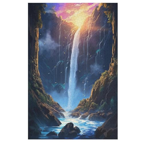 Landschaft Painting Holzpuzzle 1000 Teile Klassische Puzzles Erwachsene Kinder Puzzle DIY Kit Holzspielzeug Einzigartiges Geschenk （78×53cm） von DDFRTYY