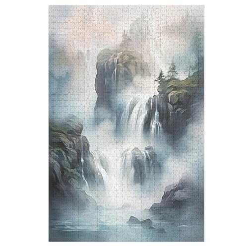 Landschaft Painting Holzpuzzle - Puzzle Für Erwachsene, 1000-teilige Puzzles Für Teenager Und Kinder, Herausfordernde Spiele （78×53cm） von DDFRTYY