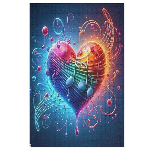 Musiknote Holzpuzzle 1000 Teile Klassische Puzzles Erwachsene Kinder Puzzle DIY Kit Holzspielzeug Einzigartiges Geschenk 1000 PCS von DDFRTYY